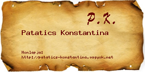 Patatics Konstantina névjegykártya